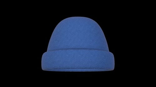 Kuschelige blaue Strickmütze