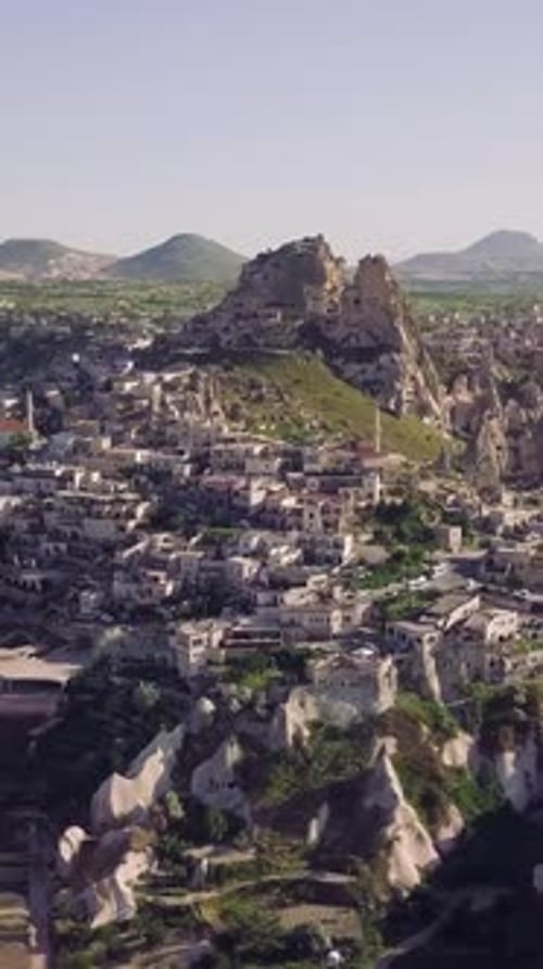 Aerial View of Uchisar in Cappadocia