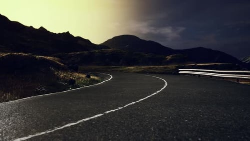 Panoramic View of the Atlantic Ocean and the Road