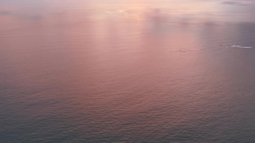 Pink Sunset Reflecting on the Calm Ocean Surface