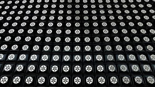 Animated Modern Geometric Grid with Pulsing Shapes Loop