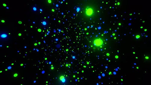 Green And Blue Chaotic Particle Motion Background Vj Loop In 4K