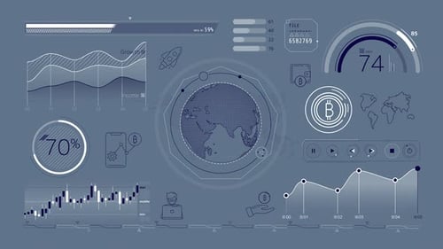 Animation Of Infographics About Bitcoin Growth On Alpha Channel 4K