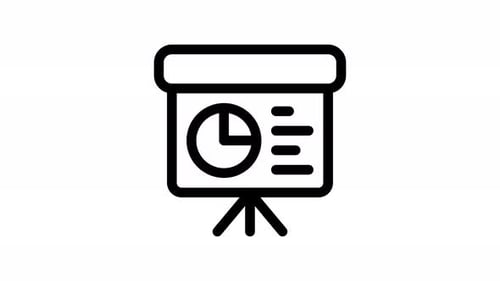 Animated Pie Chart and Text Presentation Board Icon