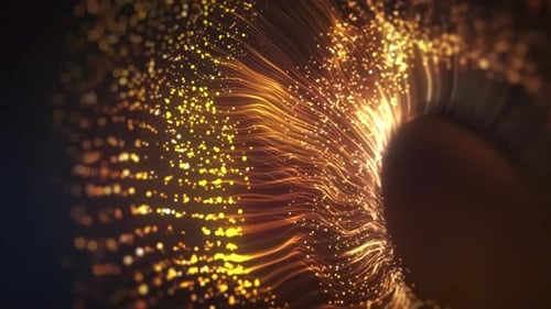 Abstrakte Goldene Partikelflussanimation