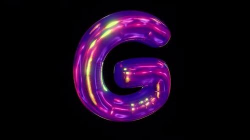 Animated Futuristic Letter G with Neon Lights