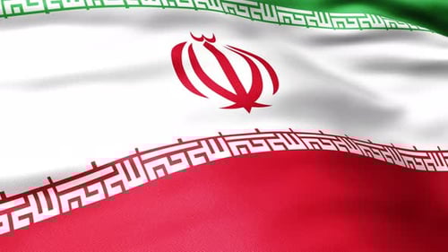 Animated Flag of Iran Waving Seamlessly