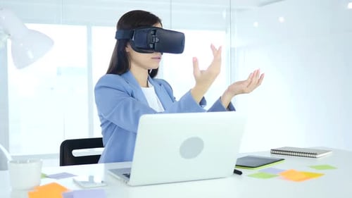 Wearing Virtual Reality Glasses in Office