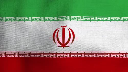 Realistic Waving Flag of Iran