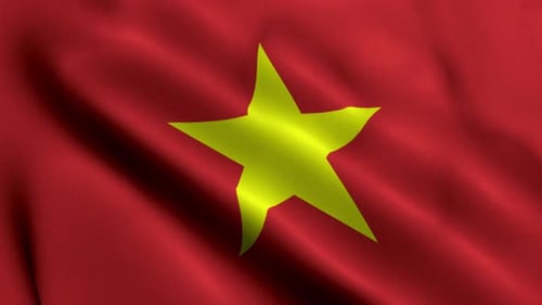 Seamless Loop of Vietnam National Flag Waving