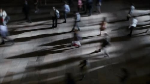 Time Lapse of People Walking in the City Streets at Rush Hour Traffic