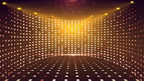 Golden Pulsating Lights Digital Stage Background Loop