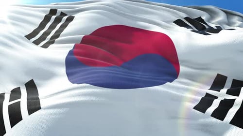 Realistische Flagge Südkoreas vergrößern 4K