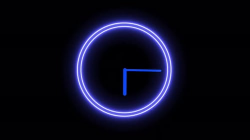 Animated clock with glowing neon light. 29