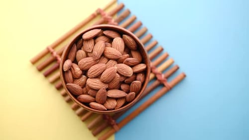 Close Up of Almond Nut Isolated on White