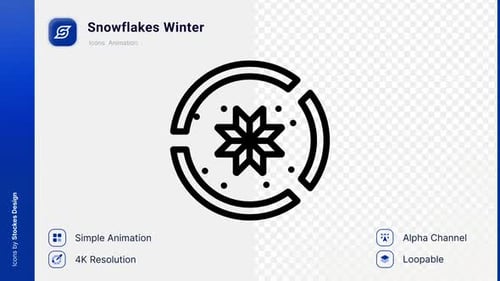 Animation Schneeflocken-Wintersymbol