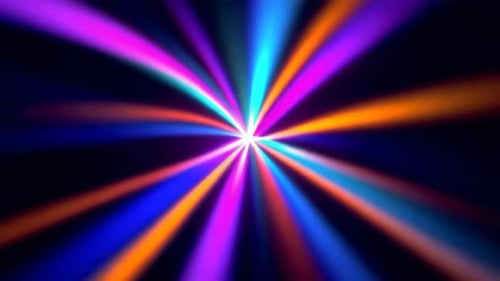 Colorful Abstract Rotating Disco Light Rays