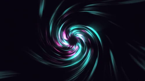 Space Vortex Animation, Neon Glowing Rays