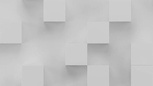 Cubos geométricos abstractos que se mueven suavemente en un bucle de diseño moderno