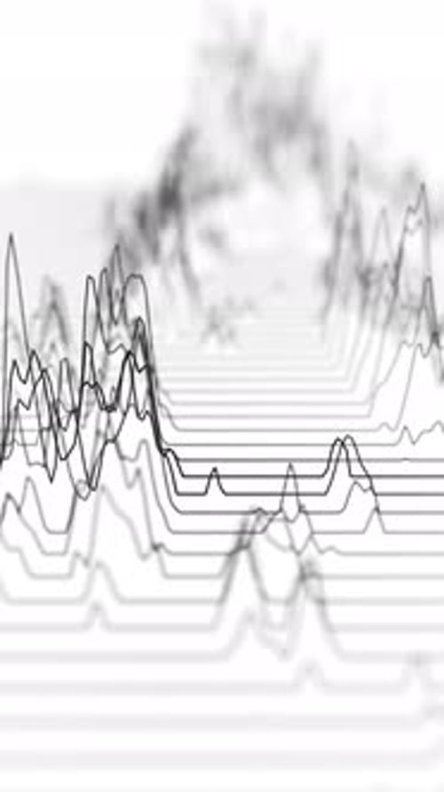 Audio Wavefrom Lines on White Backdrop Abstract Music Waves Oscillation Futuristic Sound Wave