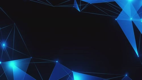 Abstract Technology Network Background Loop with Glowing Blue Connections
