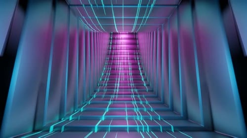 Cyan And Pink Roundabout Circulation Background Vj Loop In 4K