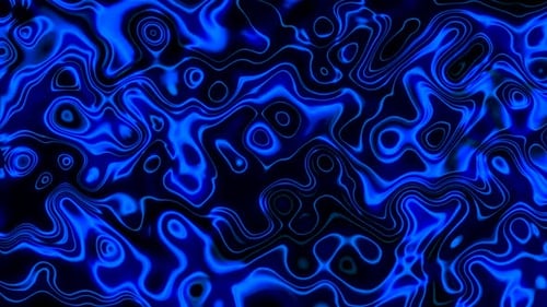 Abstract Fluid Neon Blue Liquid Background Loop