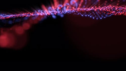 Glowing particles dance background