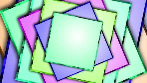 Colorful Glowing Rectangle Disco Music Background. Vj Loop Animation Of Disco Dancing Background