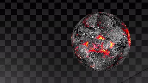 Lava planet animation and alpha channel. 2097