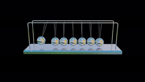 Newton's Cradle Kinetic Energy Science Animation