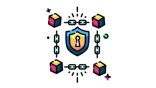 Animated Blockchain Security Network Icon