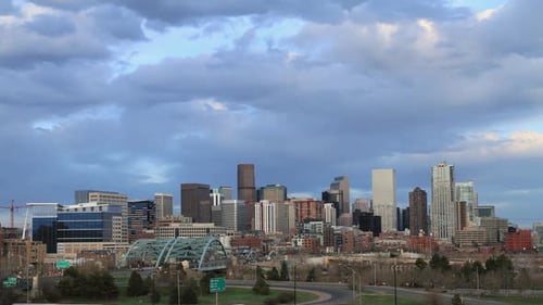 Denver Skyline Establishing Shot Time Lapse