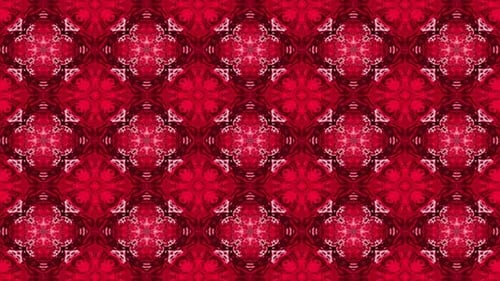 Abstrakter Kaleidoskop-Bewegungsmandalablumen auf glänzendem Hintergrund