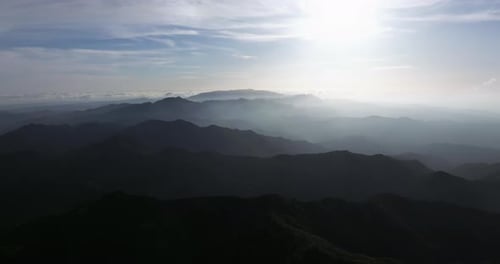 Mountain Range Aerial View on Sunny Day