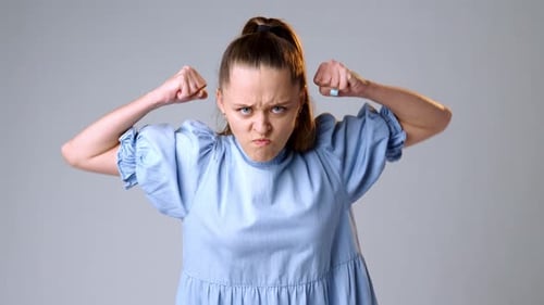 Young Adult Woman Showing Angry Expression