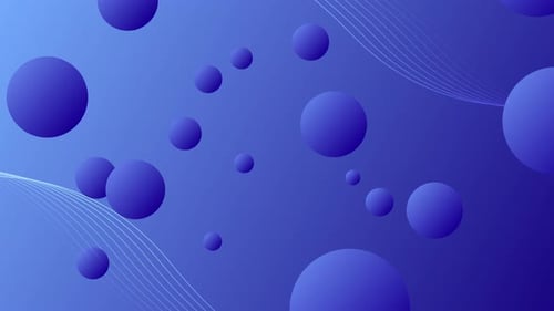 Geometric Blue Spheres and Wavy Lines Abstract Motion Background Loop