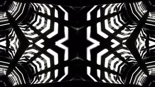 White Hexagonal Neon Mirrored Kaleidoscope Background Vj Loop In 4K