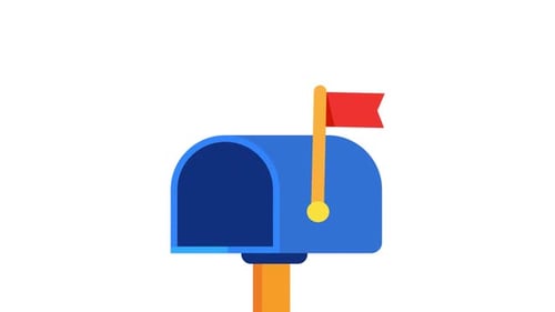 Correo electrónico de promoción empresarial de marketing entregado en Letter Post Animación de bandeja de entrada