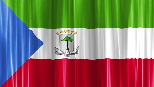 Equatorial Guinea Flag Waving Curtain Animation