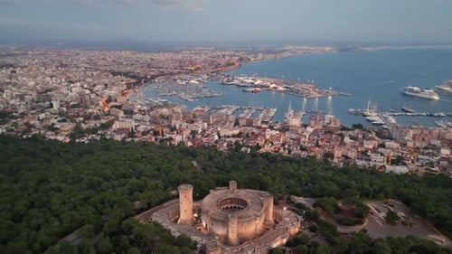 Vista aérea del paisaje urbano de Palma de Mallorca