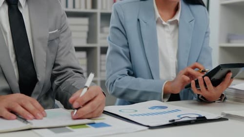 People Work Together On Accounting And Finance