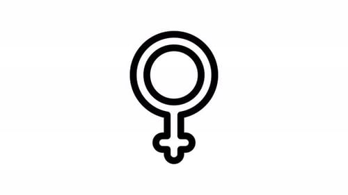 Animated Female Gender Symbol Icon for Diversity Concepts