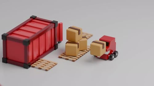 3D Loop Satisfying Logistics Animation