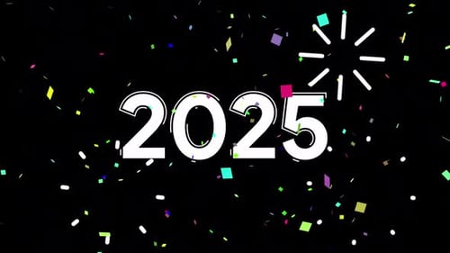 Countdown bis 2025 Animierter Text HD auf Alpha