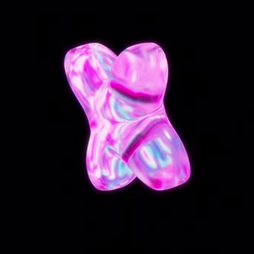 Abstract Fluid Pink Holographic Morphing Shape Animation