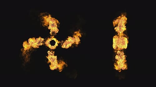 Burning swastika figure on a transparent background