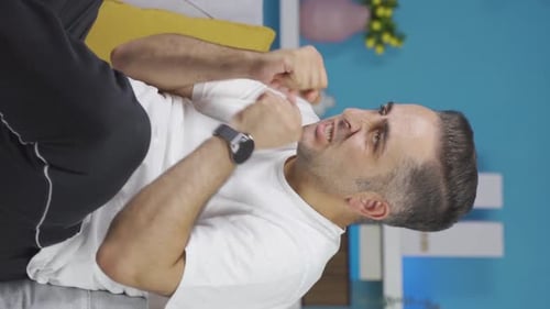 Vertical video of Self motivated man.