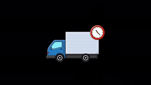 Animated Delivery on Time Concept Video - Transparent