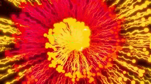 Abstrakte leuchtende Energieexplosion Buntes Wirbelfeuerwerk